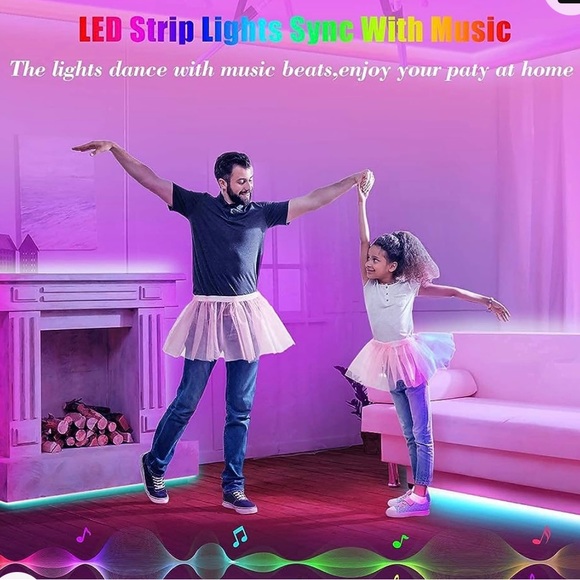 NWB SMART LED STRIP LIGHTS, MUSIC MEMORY FUNCTADJUSTABLE BRIGHTNESS ENERGY SAVIN - Picture 4 of 9